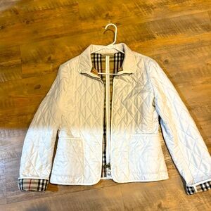 Burberry authentic thermo quilted jacket. White